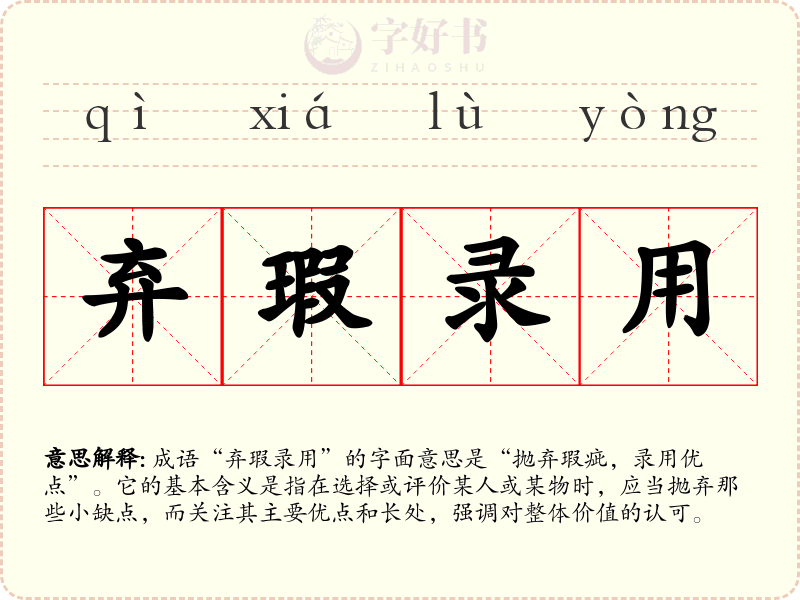 弃瑕录用