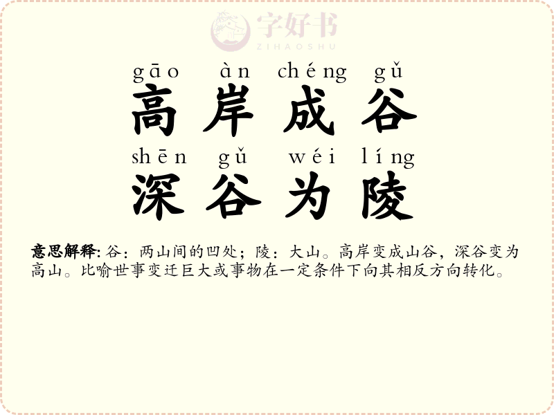 高岸成谷，深谷为陵