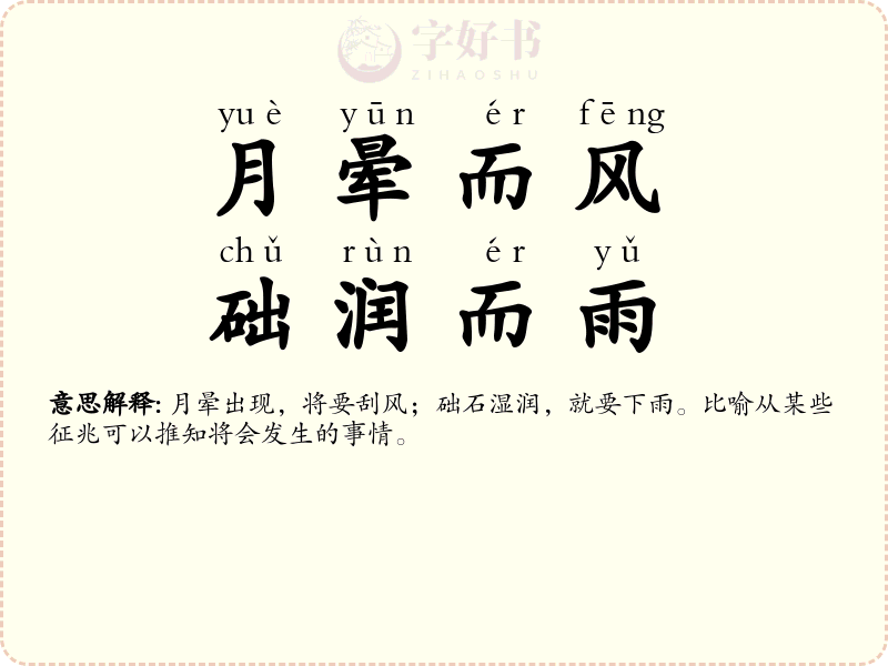 月晕而风，础润而雨