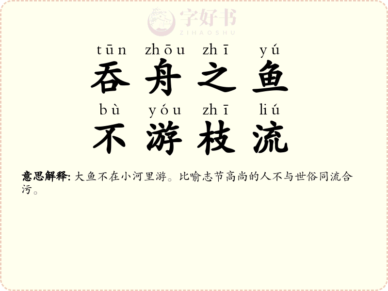 吞舟之鱼，不游枝流