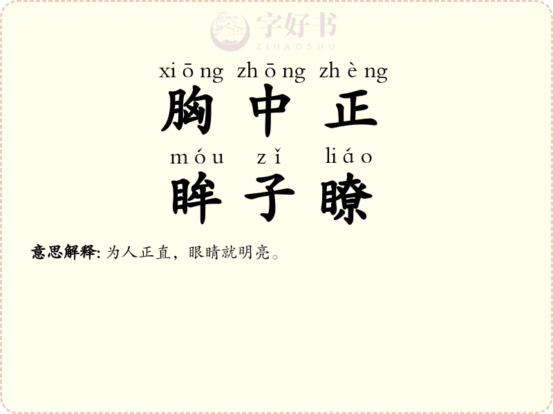 胸中正，眸子瞭
