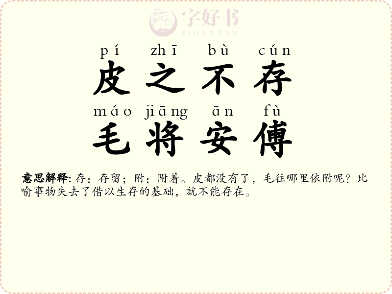 皮之不存，毛将安傅