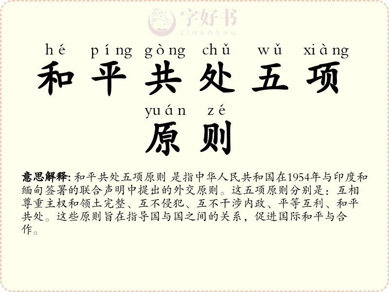 和平共处五项原则
