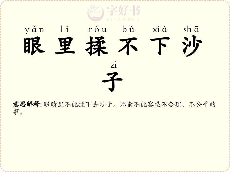眼里揉不下沙子