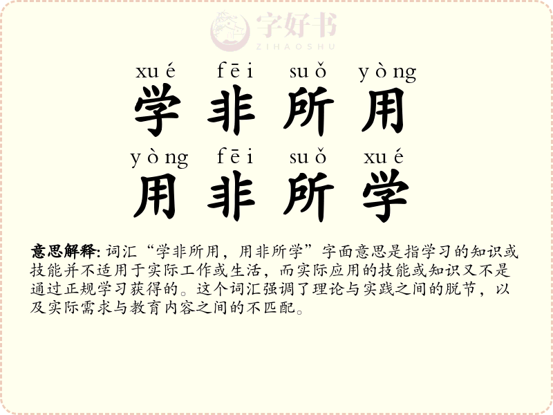 学非所用，用非所学