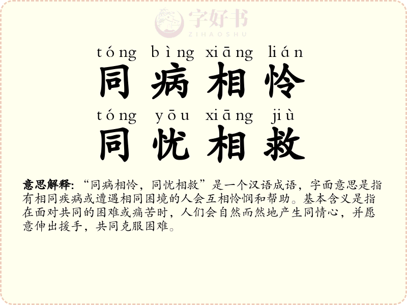 同病相怜，同忧相救