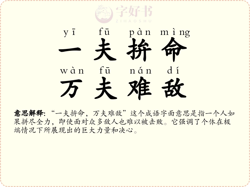 一夫拚命，万夫难敌