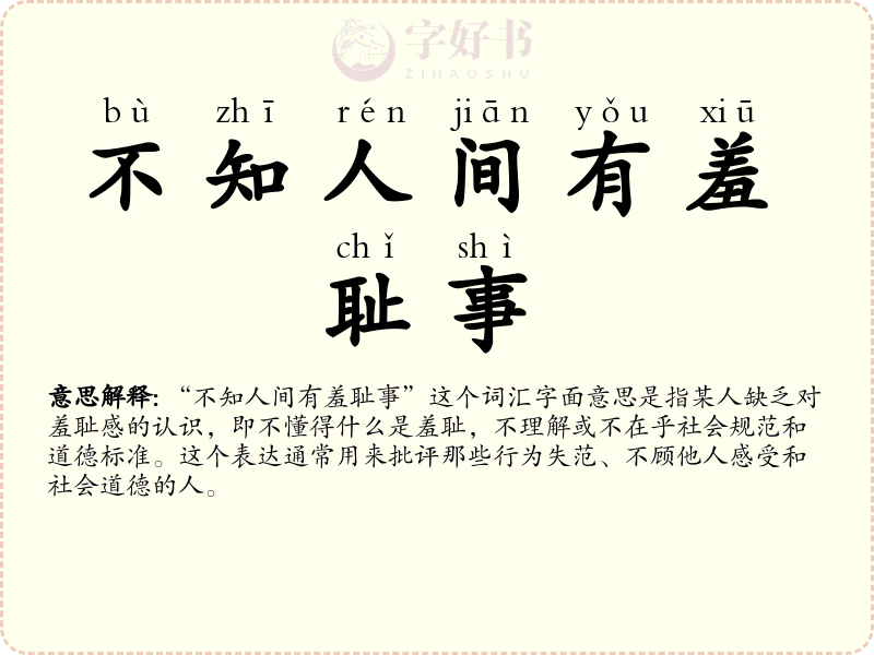 不知人间有羞耻事