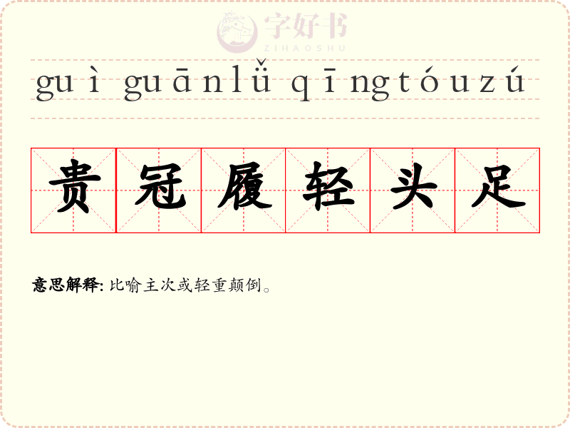 贵冠履轻头足