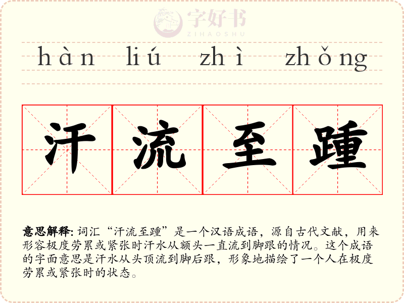 汗流至踵