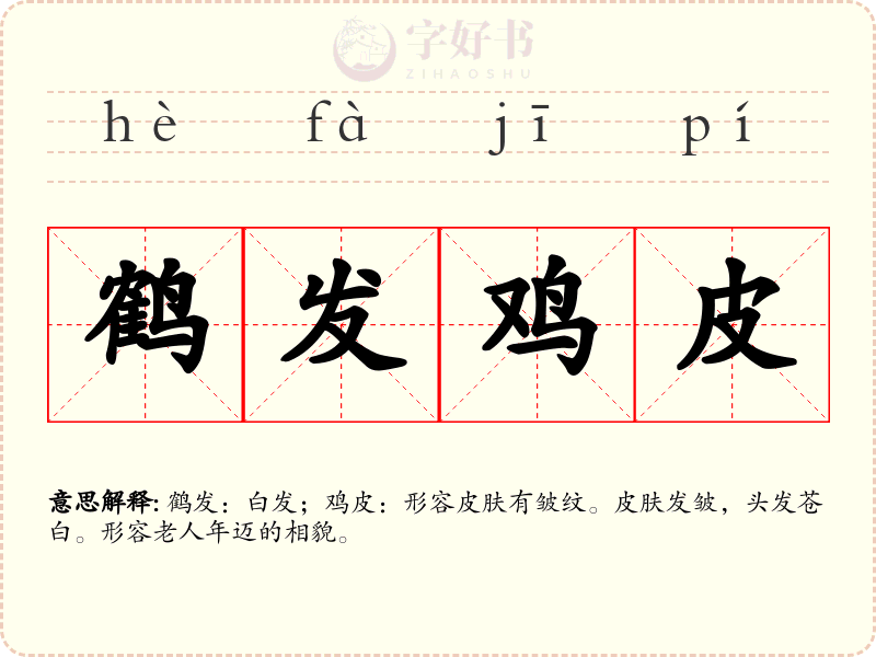 鹤发鸡皮