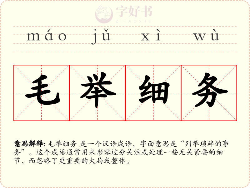 毛举细务