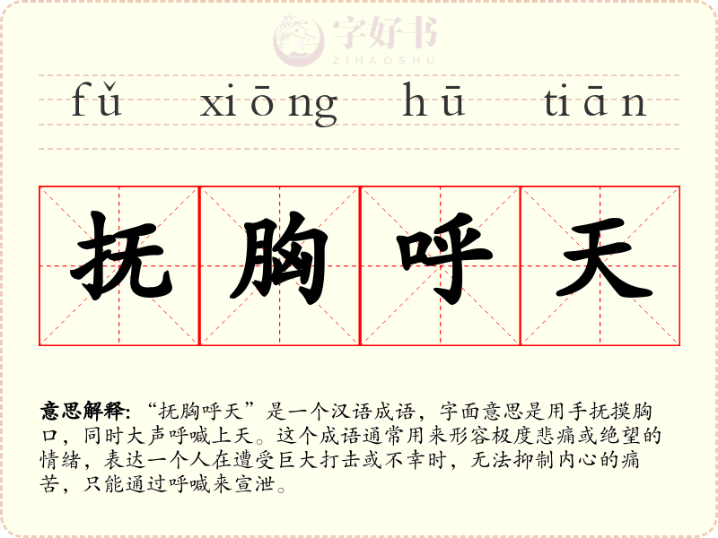 抚胸呼天