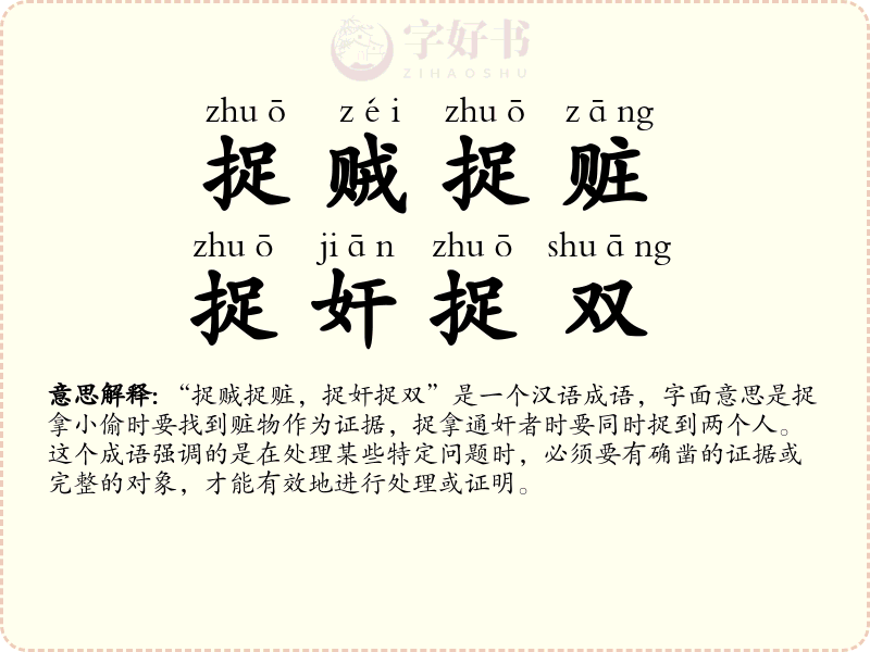 捉贼捉赃，捉奸捉双