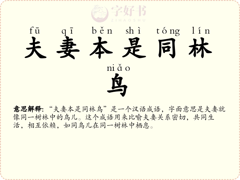 夫妻本是同林鸟