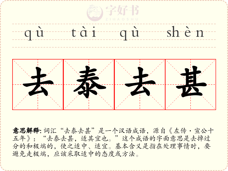 去泰去甚