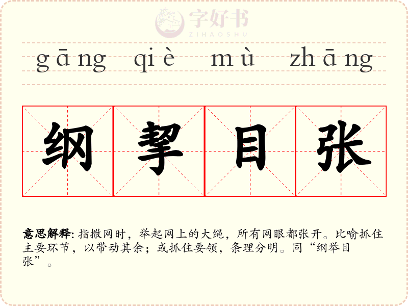 纲挈目张