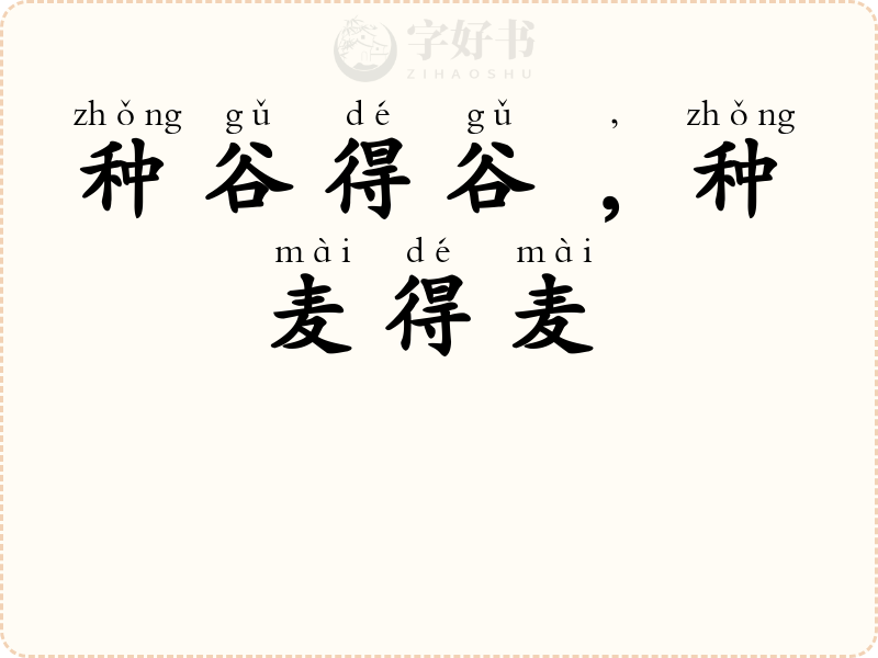 种谷得谷﹐种麦得麦