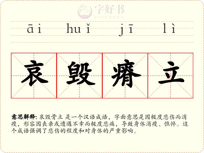 哀毁瘠立