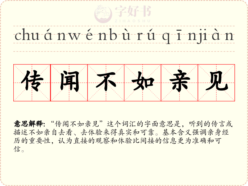 传闻不如亲见