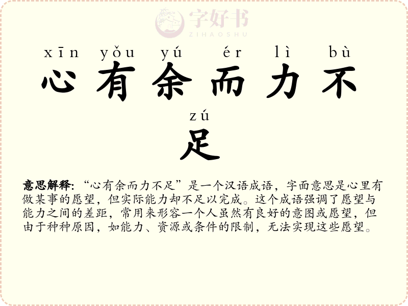 心有余而力不足