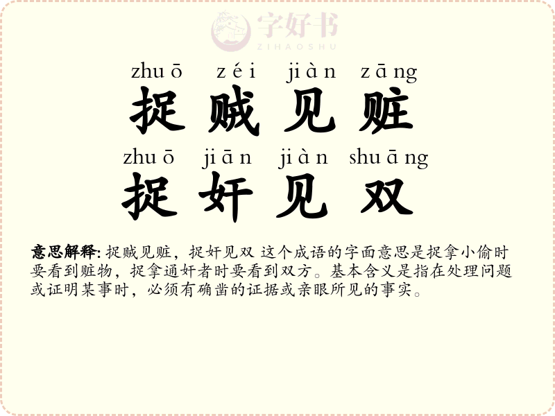 捉贼见赃，捉奸见双