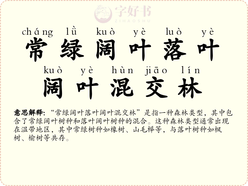 常绿阔叶落叶阔叶混交林