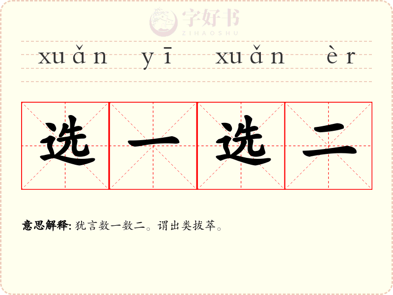 选一选二