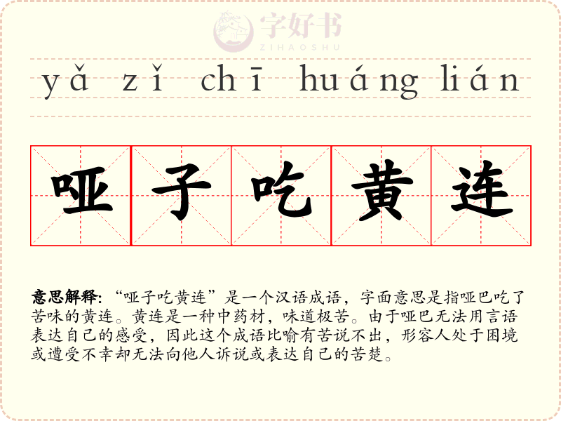 哑子吃黄连
