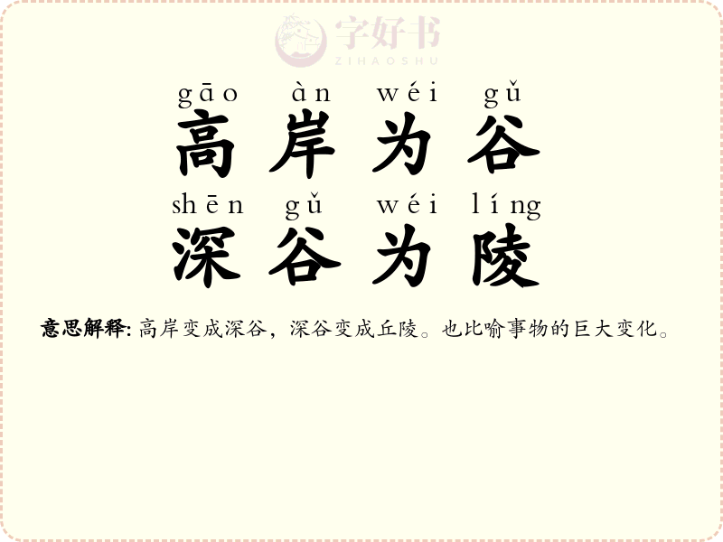 高岸为谷，深谷为陵