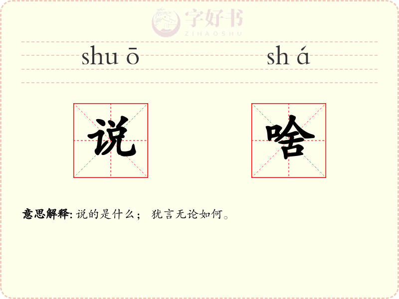 说啥