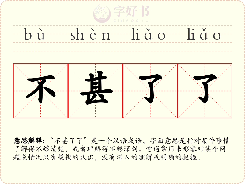 不甚了了