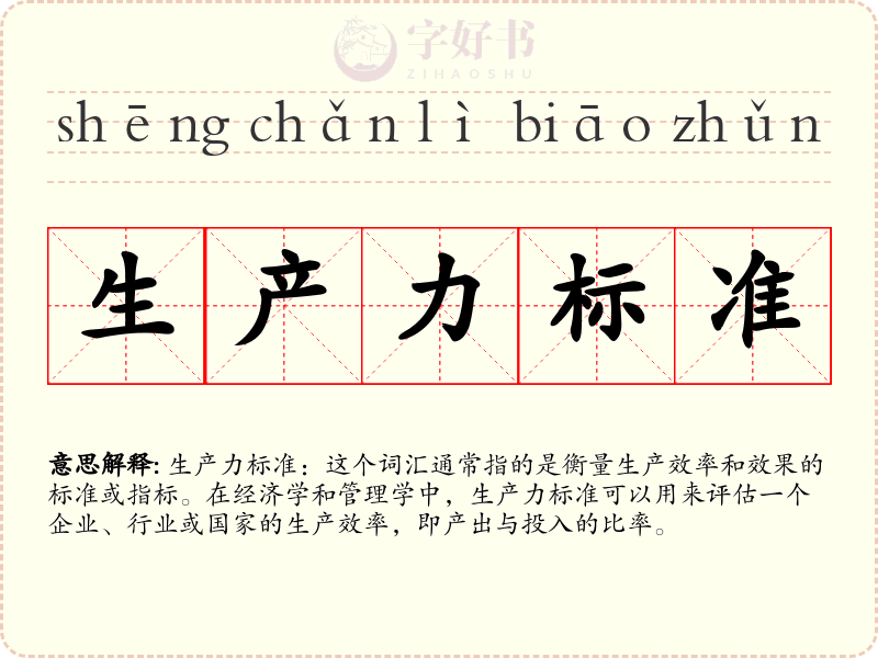 生产力标准