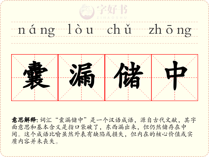 囊漏储中