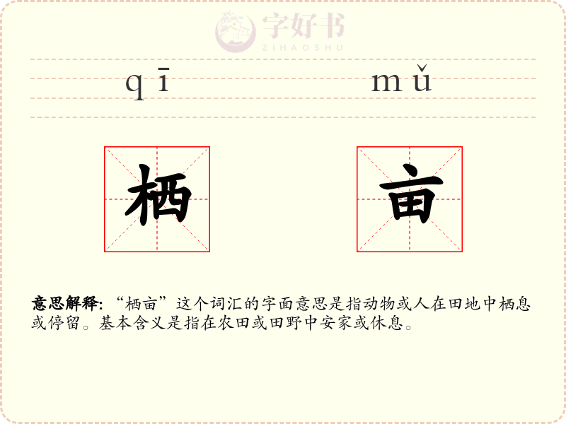栖亩