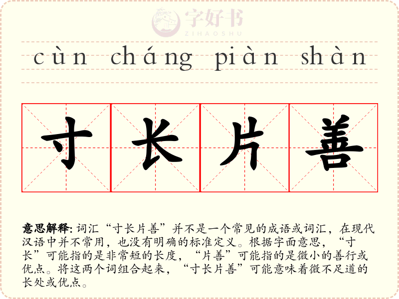 寸长片善