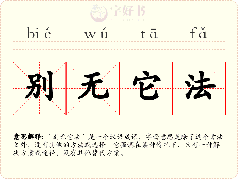 别无它法