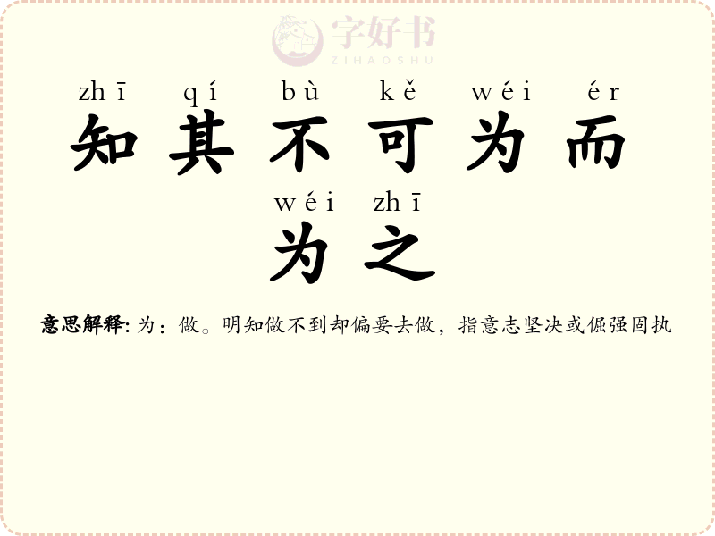 知其不可为而为之