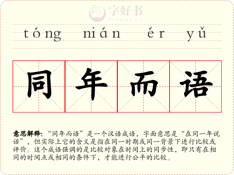 同年而语