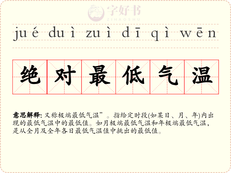 绝对最低气温
