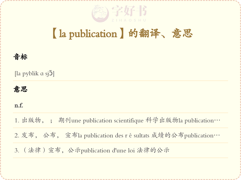 la publication