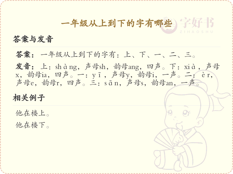 一年级从上到下的字大全_小学汉字从上到下写法汇总