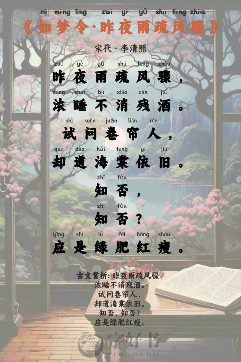 如梦令·昨夜雨疏风骤