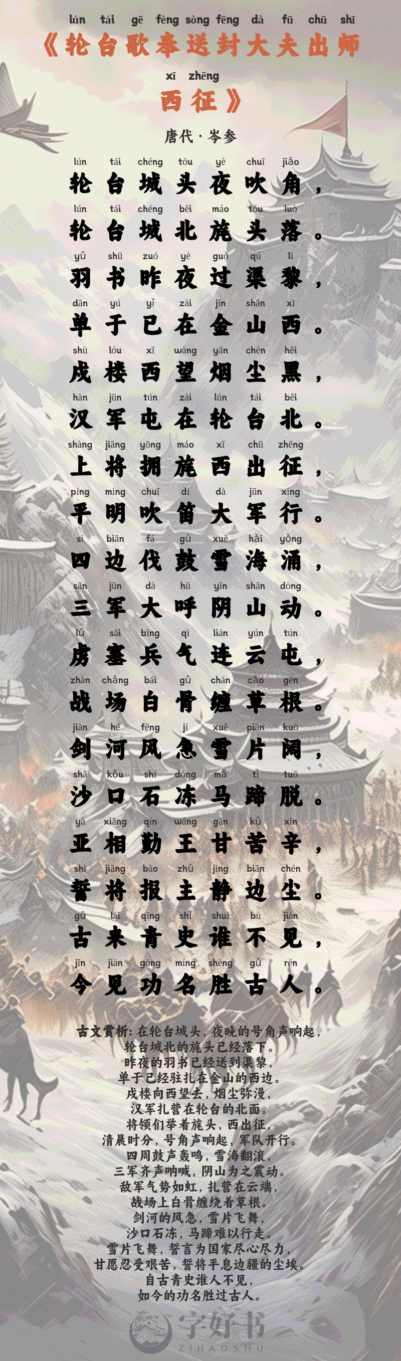 轮台歌奉送封大夫出师西征