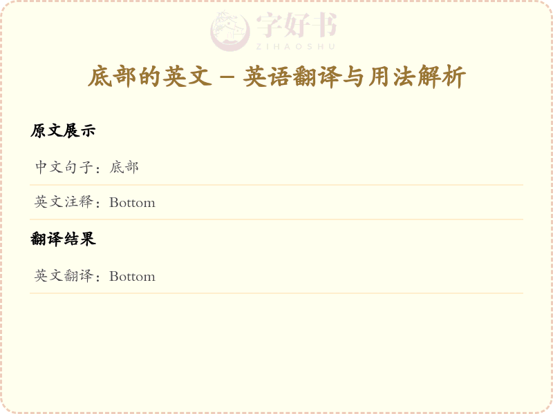 底部的英文