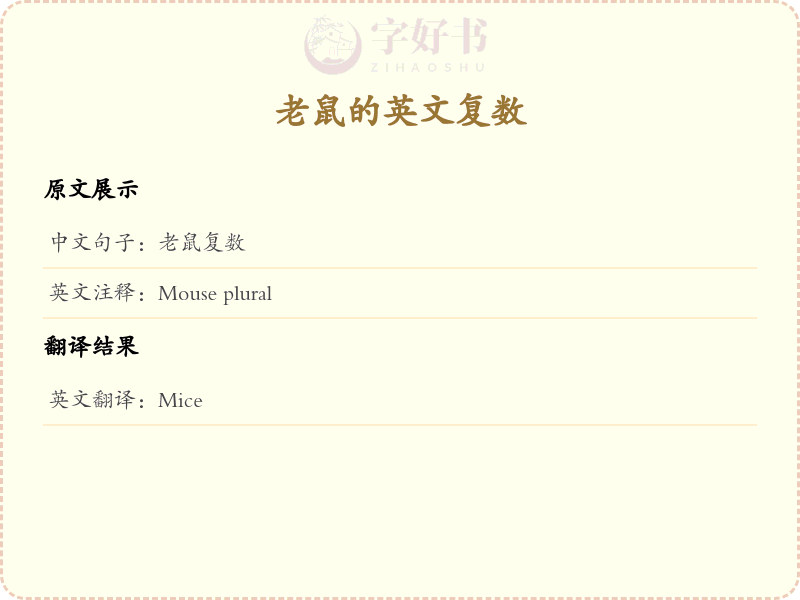 老鼠的英文复数