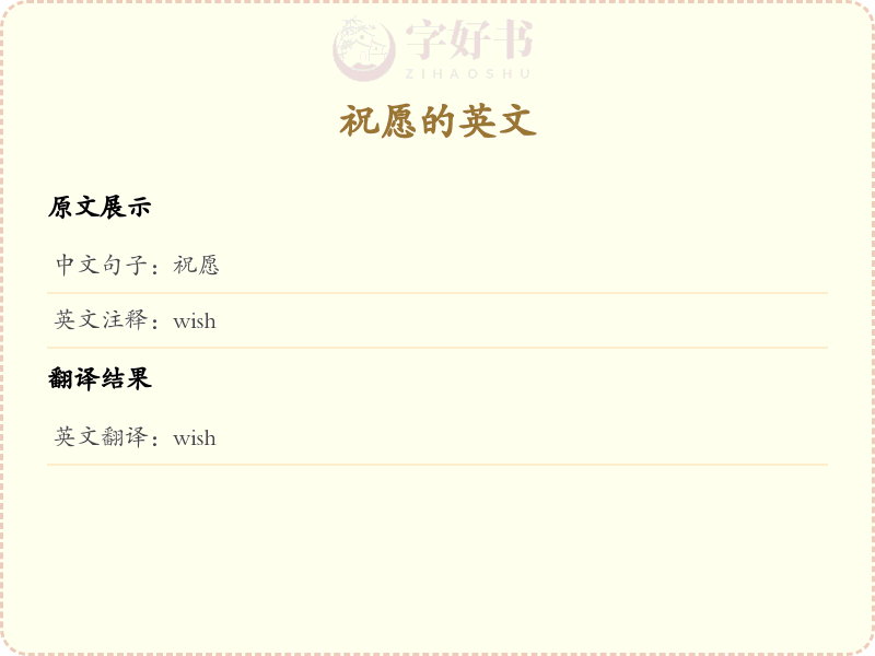 祝愿的英文