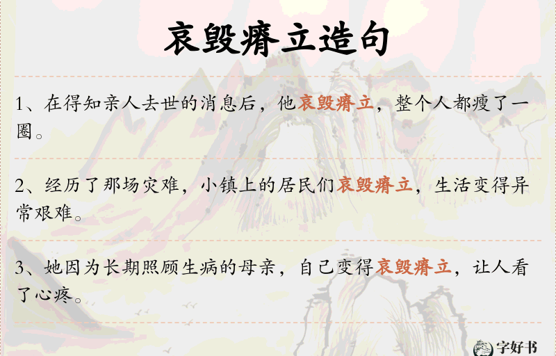 哀毁瘠立