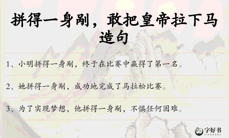 拼得一身剐，敢把皇帝拉下马