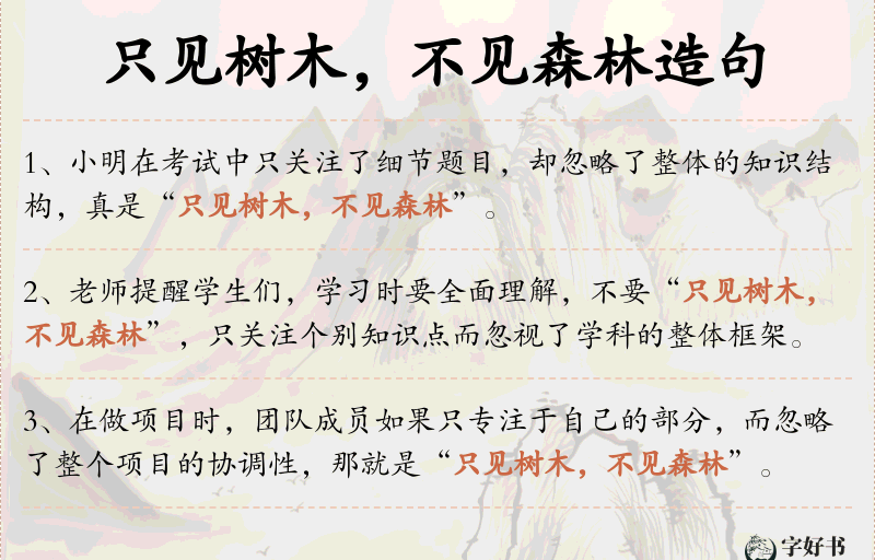 只见树木，不见森林